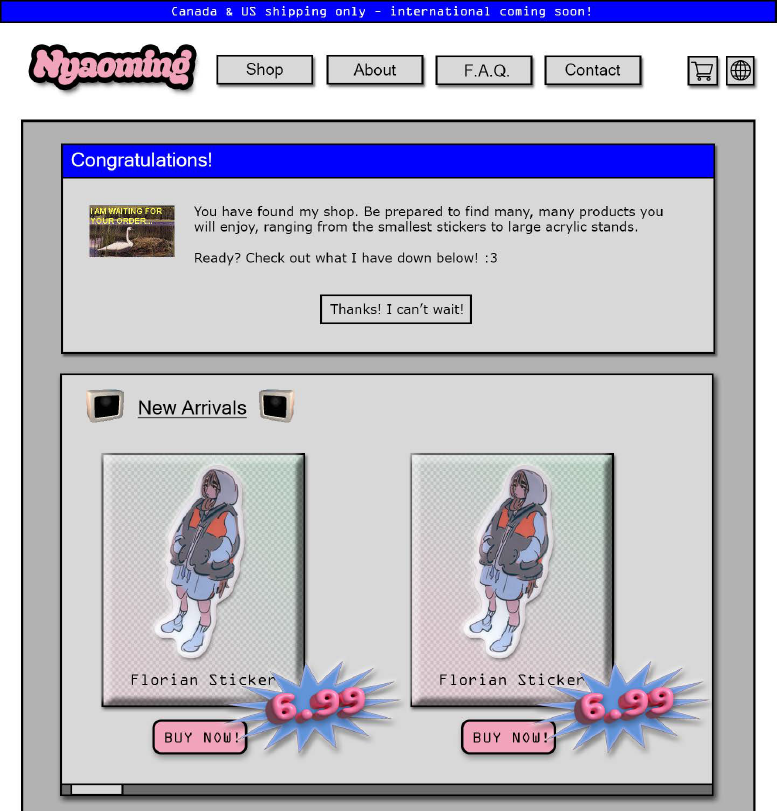 a mockup of a simple website